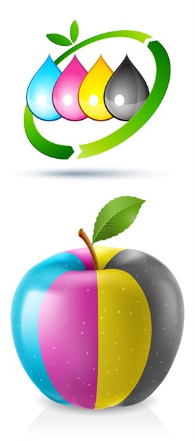 彩色环保LOGO设计矢量图